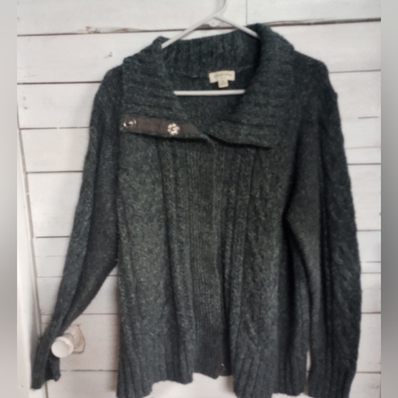 St. John's Bay Women's Size 3X Button Front Cable Knit Cardigan Sweater Cozy - Picture 1 of 8